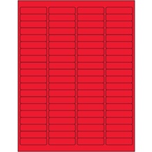 1 15/16 x 1/2" Fluorescent Red Rectangle Laser Labels-80 Labels per Sheet