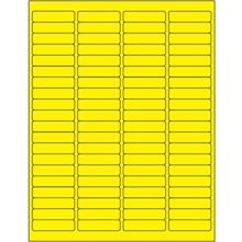 1 15/16 x 1/2" Fluorescent Yellow Rectangle Laser Labels-80 Labels per Sheet