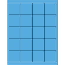 2 x 2" Fluorescent Bright Blue Rectangle Laser Labels-20 Labels per Sheet