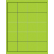 2 x 2" Fluorescent Green Rectangle Laser Labels-20 Labels per Sheet