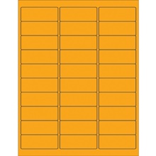 2 5/8 x 1" Fluorescent Orange Rectangle Laser Labels-30 Labels per Sheet