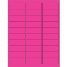 2 5/8 x 1" Fluorescent Pink Rectangle Laser Labels-30 Labels per Sheet