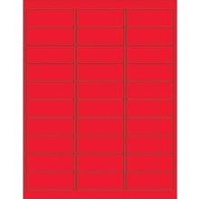 2 5/8 x 1" Fluorescent Red Rectangle Laser Labels-30 Labels per Sheet