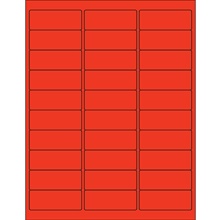 2 5/8 x 1" Red Rectangle Laser Labels-30 Labels per Sheet