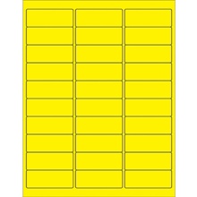 2 5/8 x 1" Fluorescent Yellow Rectangle Laser Labels-30 Labels per Sheet