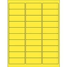 2 5/8 x 1" Yellow Rectangle Laser Labels-30 Labels per Sheet