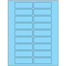 3 x 1" Fluorescent Pastel Blue Rectangle Laser Labels-20 Labels per Sheet