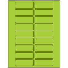 3 x 1" Fluorescent Green Rectangle Laser Labels-20 Labels per Sheet