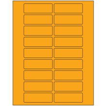 3 x 1" Fluorescent Orange Rectangle Laser Labels-20 Labels per Sheet