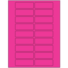 3 x 1" Fluorescent Pink Rectangle Laser Labels-20 Labels per Sheet