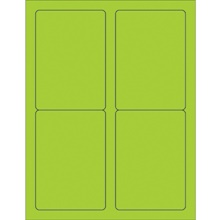 3 1/2 x 5" Green Rectangle Laser Labels-4 Labels per Sheet