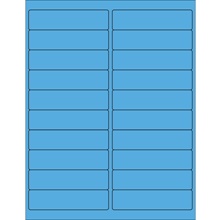 4 x 1" Fluorescent Bright Blue Rectangle Laser Labels-20 Labels per Sheet