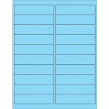 4 x 1" Fluorescent Pastel Blue Rectangle Laser Labels-20 Labels per Sheet