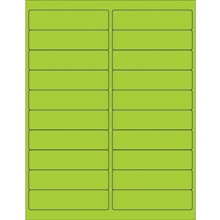 4 x 1" Fluorescent Green Rectangle Laser Labels-20 Labels per Sheet