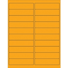 4 x 1" Fluorescent Orange Rectangle Laser Labels-20 Labels per Sheet