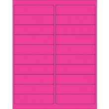 4 x 1" Fluorescent Pink Rectangle Laser Labels-20 Labels per Sheet
