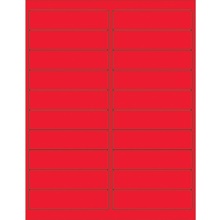 4 x 1" Fluorescent Red Rectangle Laser Labels-20 Labels per Sheet