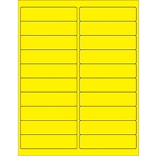 4 x 1" Fluorescent Yellow Rectangle Laser Labels-20 Labels per Sheet
