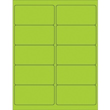 4 x 2" Fluorescent Green Rectangle Laser Labels-10 Labels per Sheet