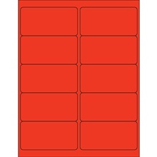 4 x 2" Red Rectangle Laser Labels-10 Labels per Sheet