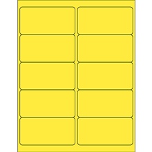 4 x 2" Yellow Rectangle Laser Labels-10 Labels per Sheet