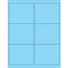 4 x 3 1/3" Fluorescent Pastel Blue Rectangle Laser Labels-6 Labels per Sheet