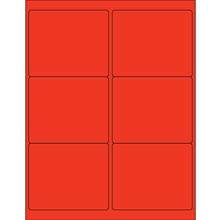4 x 3 1/3" Red Rectangle Laser Labels-6 Labels per Sheet