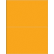 8 1/2 x 5 1/2" Fluorescent Orange Rectangle Laser Labels-2 Labels per Sheet
