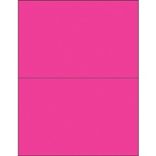 8 1/2 x 5 1/2" Fluorescent Pink Rectangle Laser Labels-2 Labels per Sheet