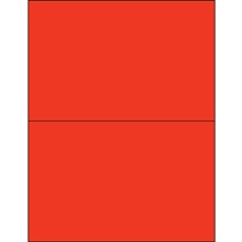 8 1/2 x 5 1/2" Red Rectangle Laser Labels-2 Labels per Sheet