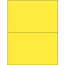 8 1/2 x 5 1/2" Yellow Rectangle Laser Labels-2 Labels per Sheet