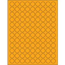 3/4" Fluorescent Pink Circle Laser Labels-108 Labels per Sheet