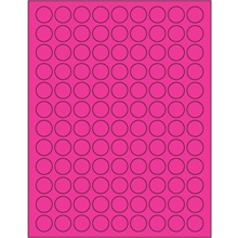 3/4" Fluorescent Yellow Circle Laser Labels-108 Labels per Sheet