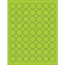 1" Fluorescent Orange Circle Laser Labels-63 Labels per Sheet
