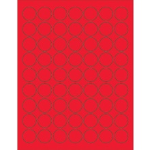 1" Fluorescent Yellow Circle Laser Labels-63 Labels per Sheet