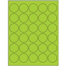 1 1/2" Fluorescent Orange Circle Laser Labels-30 Labels per Sheet