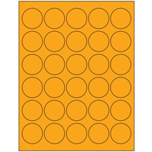 1 1/2" Fluorescent Bright Blue Circle Laser Labels-30 Labels per Sheet