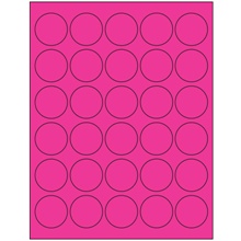 1 1/2" Fluorescent Red Circle Laser Labels-30 Labels per Sheet