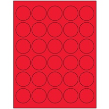 1 1/2" Fluorescent Yellow Circle Laser Labels-30 Labels per Sheet