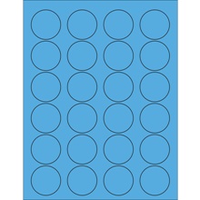 1 5/8" Fluorescent Green Circle Laser Labels-24 Labels per Sheet