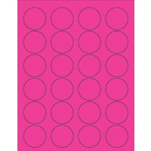 1 5/8" Fluorescent Bright Blue Circle Laser Labels-24 Labels per Sheet
