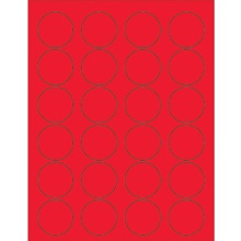 1 5/8" Fluorescent Yellow Circle Laser Labels-24 Labels per Sheet