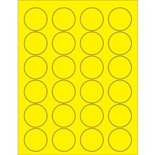 1 2/3" Fluorescent Circle Laser Labels
