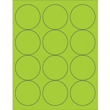 2 1/2" Fluorescent Orange Circle Laser Labels-12 Labels per Sheet