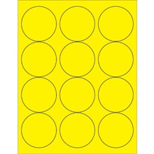 3" Fluorescent Circle Laser Labels