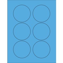 3" Fluorescent Green Circle Laser Labels-6 Labels per Sheet