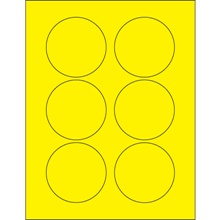 3" Fluorescent Yellow Circle Laser Labels