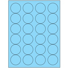 1 2/3" Fluorescent Green Circle Laser Labels-24 Labels per Sheet