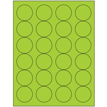 1 2/3" Fluorescent Orange Circle Laser Labels-24 Labels per Sheet