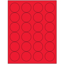 1 2/3" Fluorescent Bright Blue Circle Laser Labels-24 Labels per Sheet